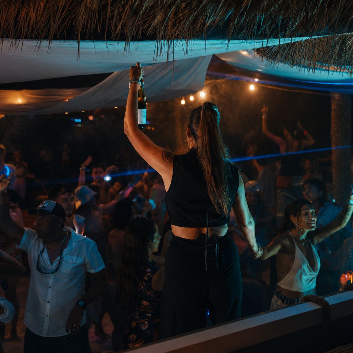 DJ set at night