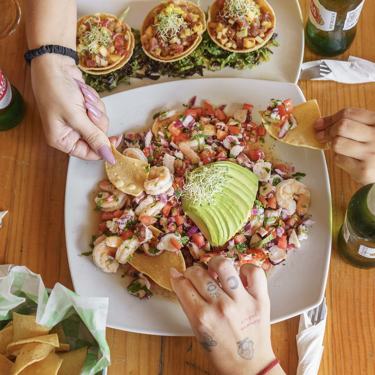 Guacamole and tostadas